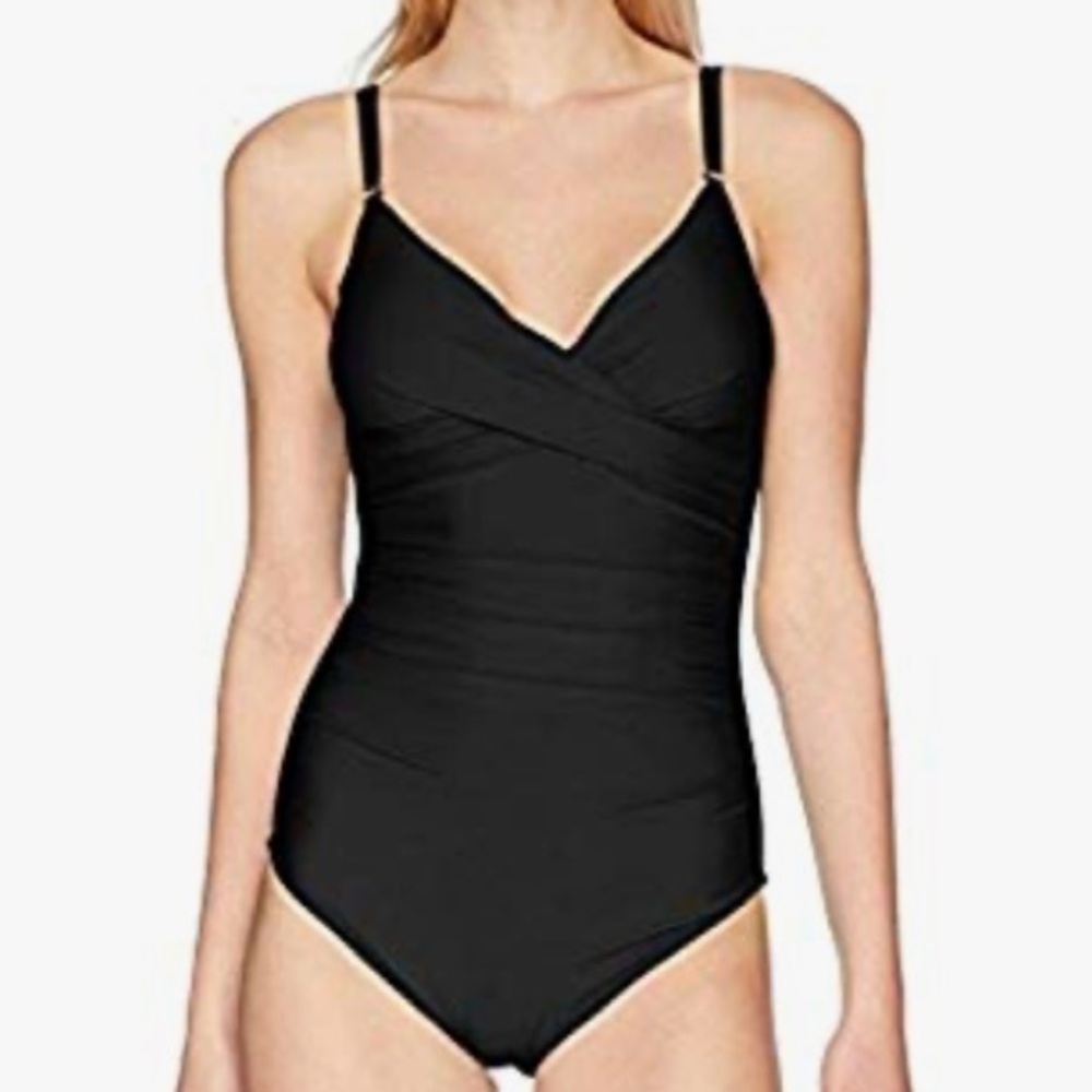Calvin Klein V-neck Twist‎ Front Tummy Control One Piece Swimsuit 8 M - Picture 6 of 7